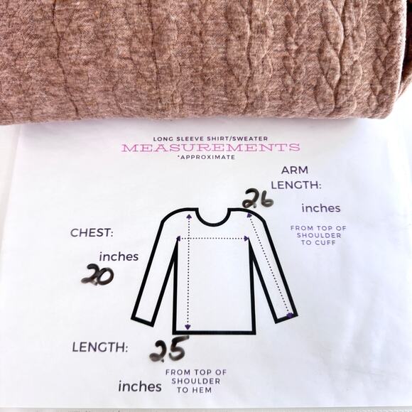 J. Crew Factory Womens Cable Knit Cowl Neck Top Size M Casual Fall Heather Latte - Picture 5 of 5